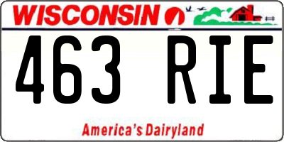 WI license plate 463RIE