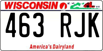 WI license plate 463RJK