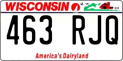WI license plate 463RJQ