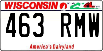 WI license plate 463RMW