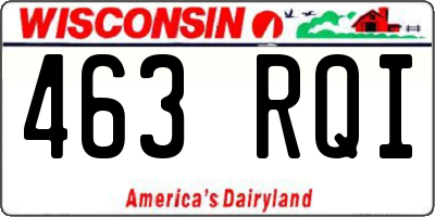 WI license plate 463RQI