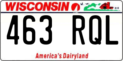 WI license plate 463RQL