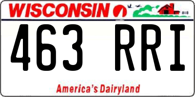 WI license plate 463RRI