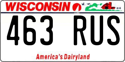 WI license plate 463RUS
