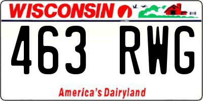 WI license plate 463RWG