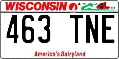 WI license plate 463TNE