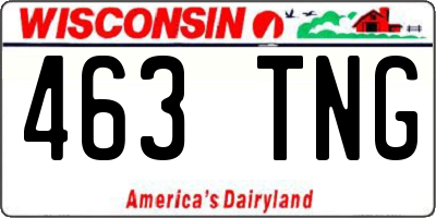 WI license plate 463TNG