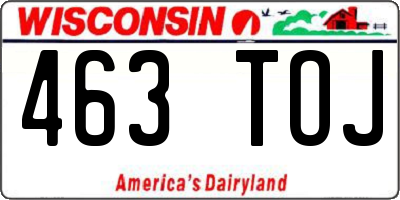 WI license plate 463TOJ