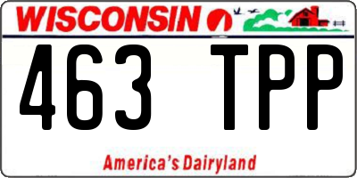 WI license plate 463TPP