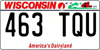 WI license plate 463TQU