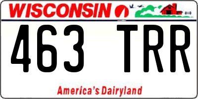 WI license plate 463TRR