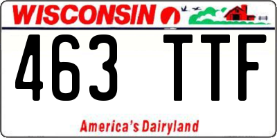 WI license plate 463TTF