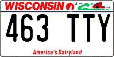 WI license plate 463TTY