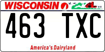 WI license plate 463TXC