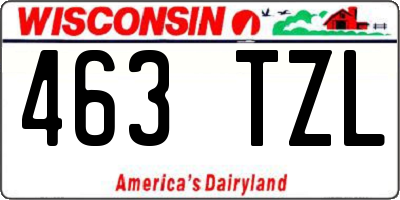 WI license plate 463TZL