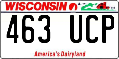 WI license plate 463UCP