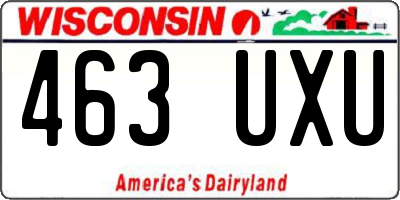 WI license plate 463UXU