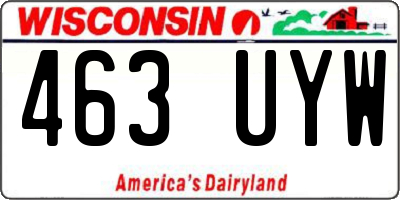 WI license plate 463UYW