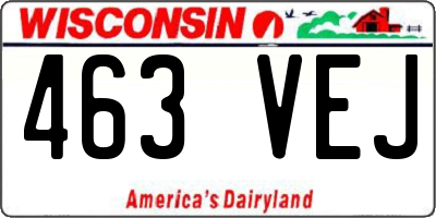 WI license plate 463VEJ