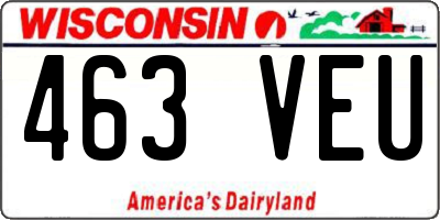WI license plate 463VEU