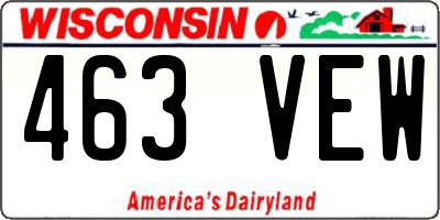 WI license plate 463VEW