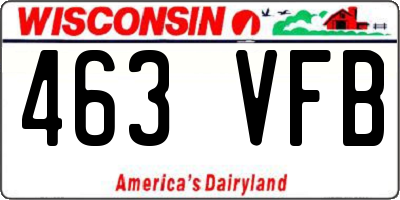 WI license plate 463VFB