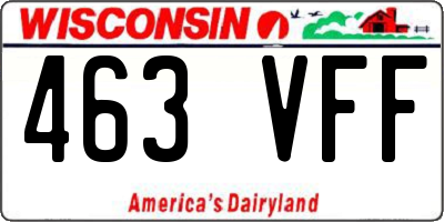 WI license plate 463VFF
