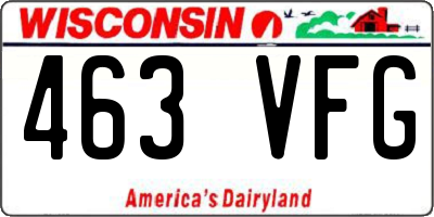 WI license plate 463VFG