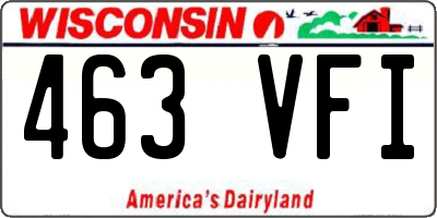WI license plate 463VFI