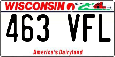 WI license plate 463VFL