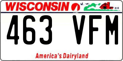 WI license plate 463VFM