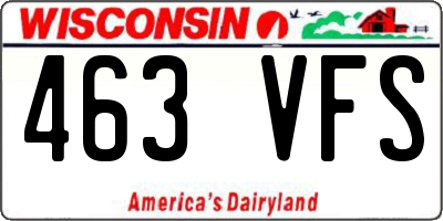 WI license plate 463VFS