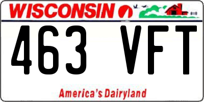 WI license plate 463VFT