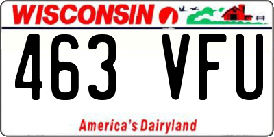 WI license plate 463VFU