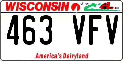WI license plate 463VFV