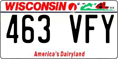 WI license plate 463VFY