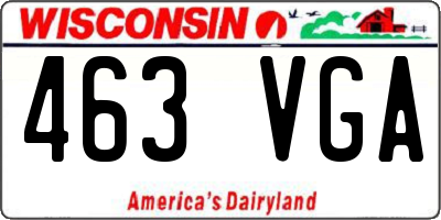 WI license plate 463VGA