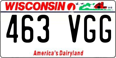WI license plate 463VGG