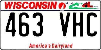 WI license plate 463VHC
