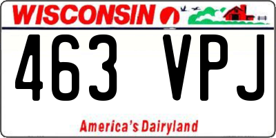 WI license plate 463VPJ