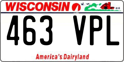 WI license plate 463VPL