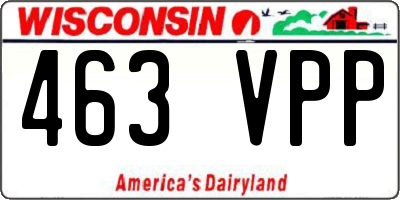 WI license plate 463VPP
