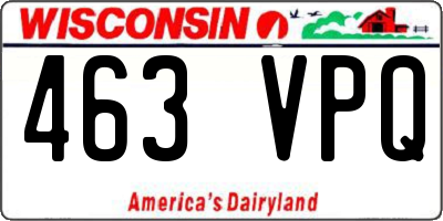 WI license plate 463VPQ