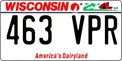 WI license plate 463VPR