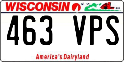 WI license plate 463VPS