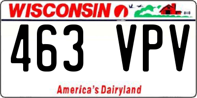 WI license plate 463VPV