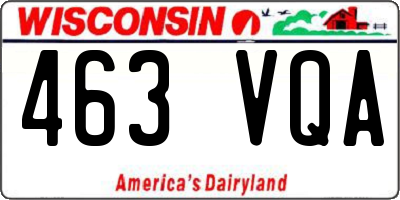 WI license plate 463VQA