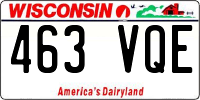 WI license plate 463VQE