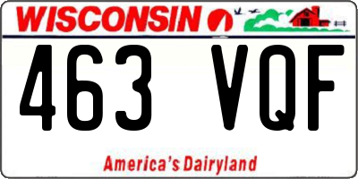 WI license plate 463VQF