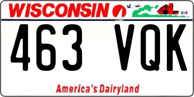 WI license plate 463VQK